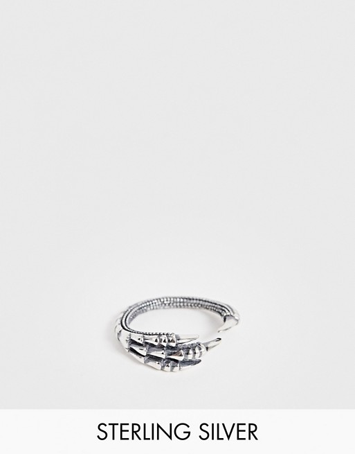 Reclaimed Vintage inspired sterling silver claw detail ring exclusive to ASOS