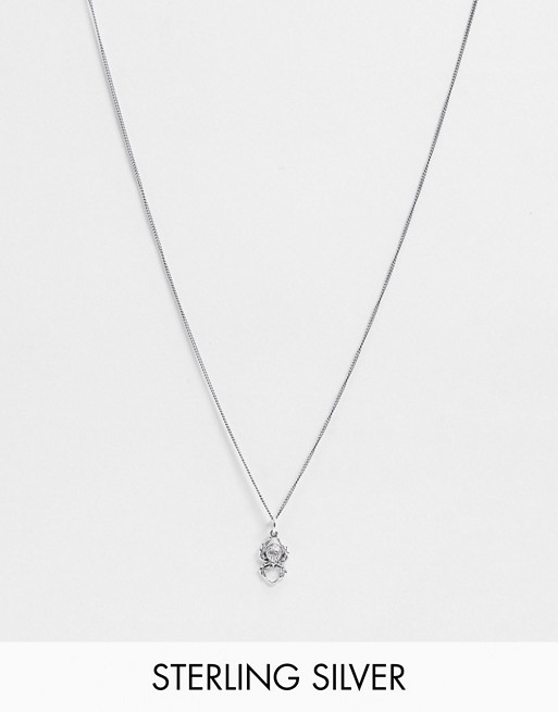 Reclaimed Vintage Inspired sterling silver spider necklace