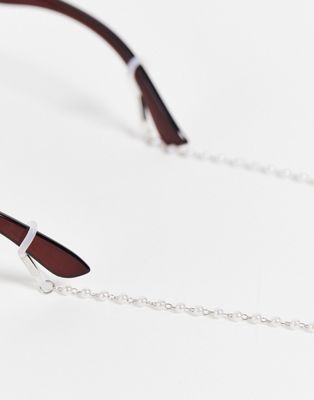 Reclaimed Vintage inspired sunglasses chain in faux pearl