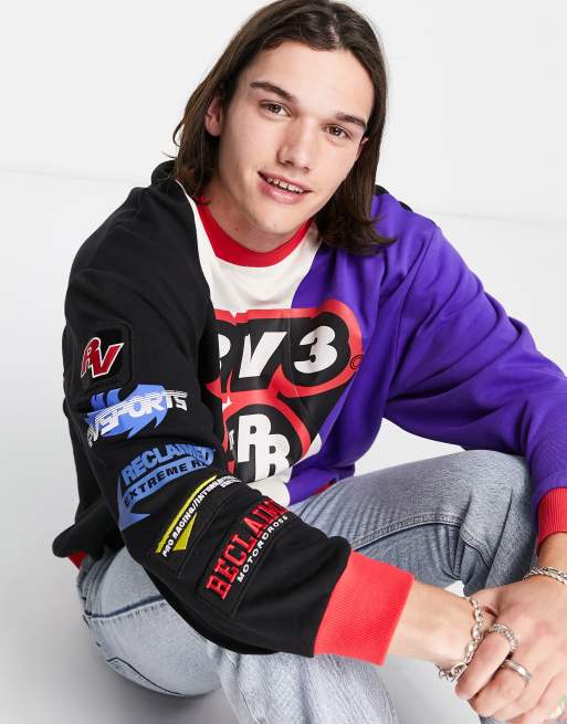 Reclaimed Vintage Inspired – Svart sweatshirt i unisex-modell med bilmärke