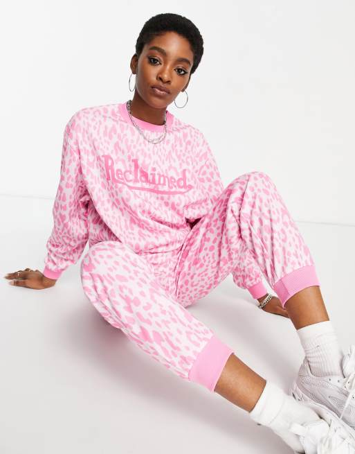 Pink leopard print tracksuit sales