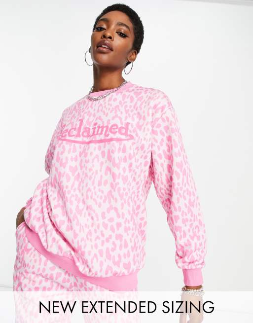 Pink leopard print sweatshirt discount