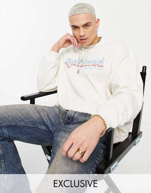Reclaimed Vintage inspired sweat with Vintage Club graphic in white