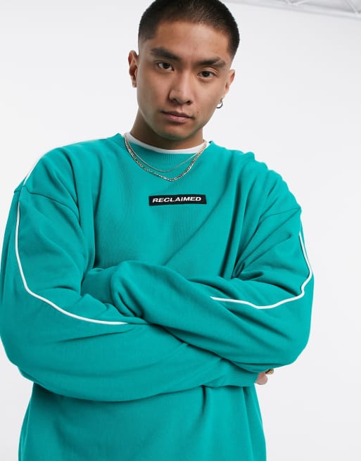 Reclaimed Vintage - Inspired - Sweater met badgelogo in groen | ASOS