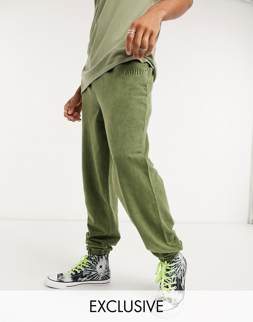 Reclaimed Vintage Inspired sweatpants in washed sage - part of a set-Green