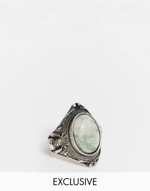 Reclaimed Vintage Inspired – Sygnet z kamieniem w stylu grunge