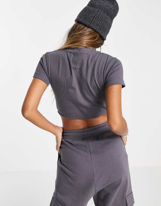 Reclaimed Vintage Inspired - T-shirt avec détails métalliques - Anthracite, 2 de 4