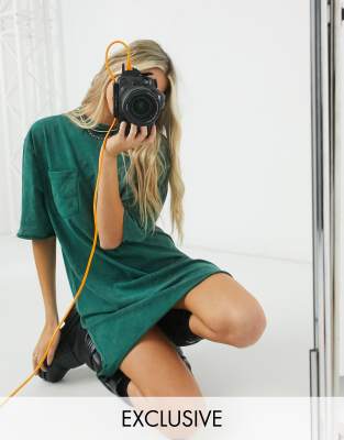 dark green t shirt dress