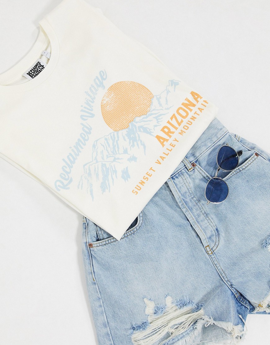 Reclaimed Vintage - Inspired - T-shirt met Arizonaprint in roze wassing