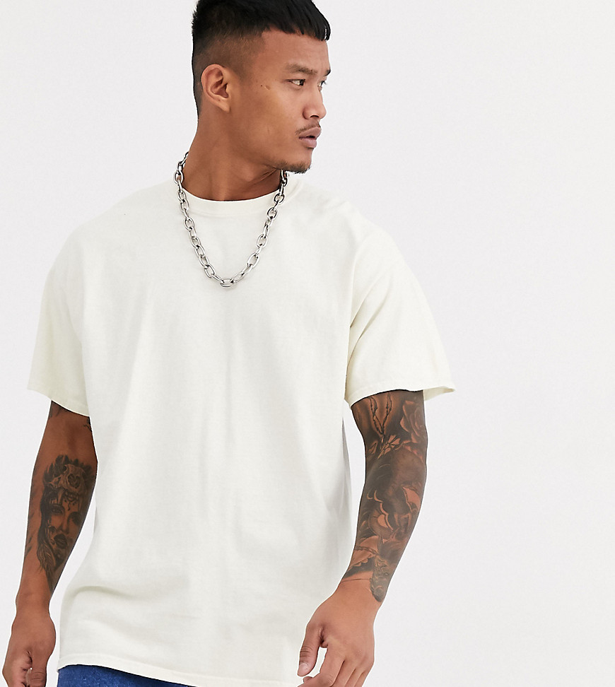 Reclaimed Vintage Inspired - T-shirt oversize sovratinta bianca-Bianco
