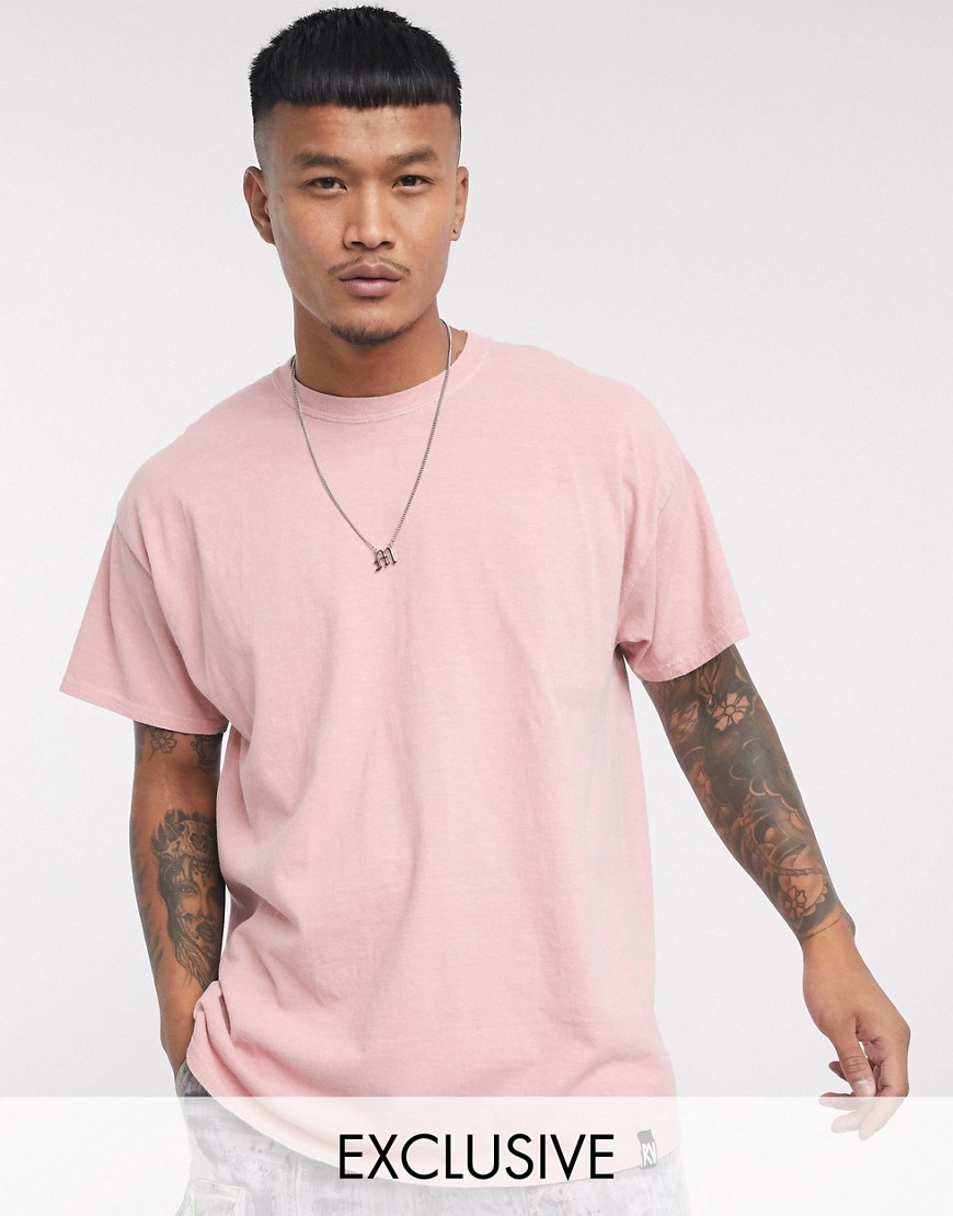 Reclaimed Vintage inspired - T-shirt sovratinta rosa polvere slavato