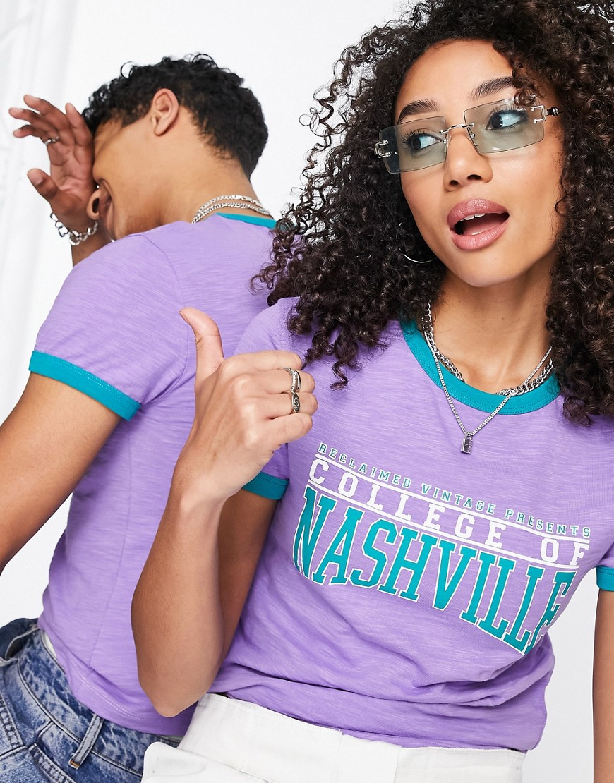 T-shirt unisex con stampaNashville, colore viola - Reclaimed Vintage T-shirt donna  - immagine3
