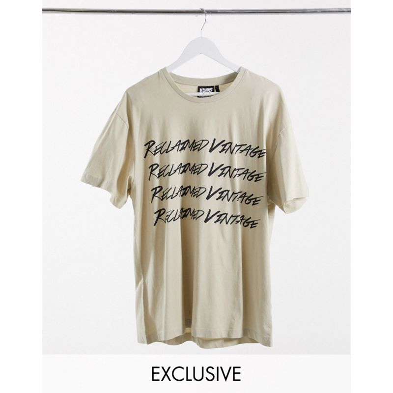 Donna K7v3D Reclaimed Vintage Inspired - T-shirt unisex grigia con logo multiplo