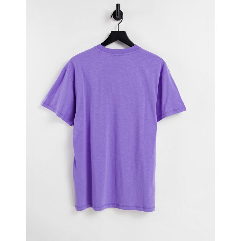 Donna Top Reclaimed Vintage Inspired - T-shirt viola con ricamo arcobaleno