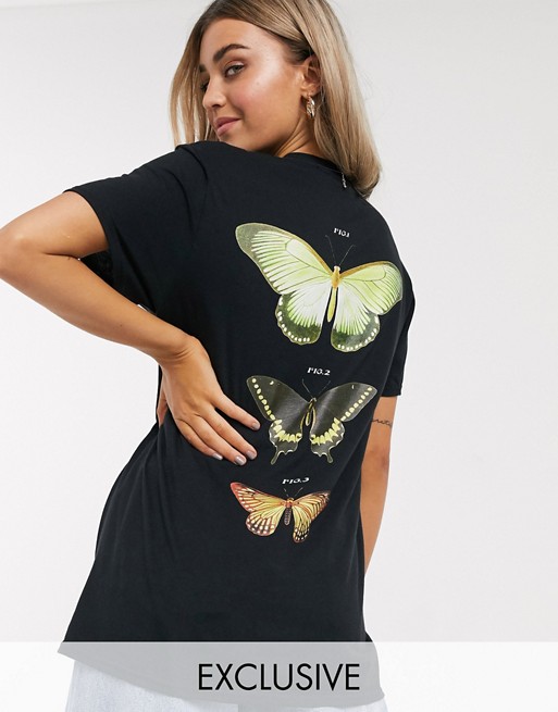Reclaimed Vintage inspired t-shirt with butterfly back print