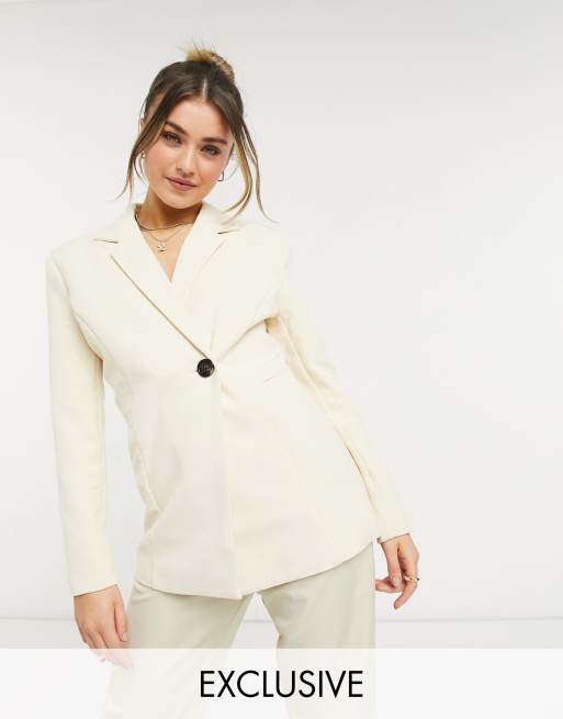 Reclaimed Vintage Inspired – Taillierter Blazer in Creme