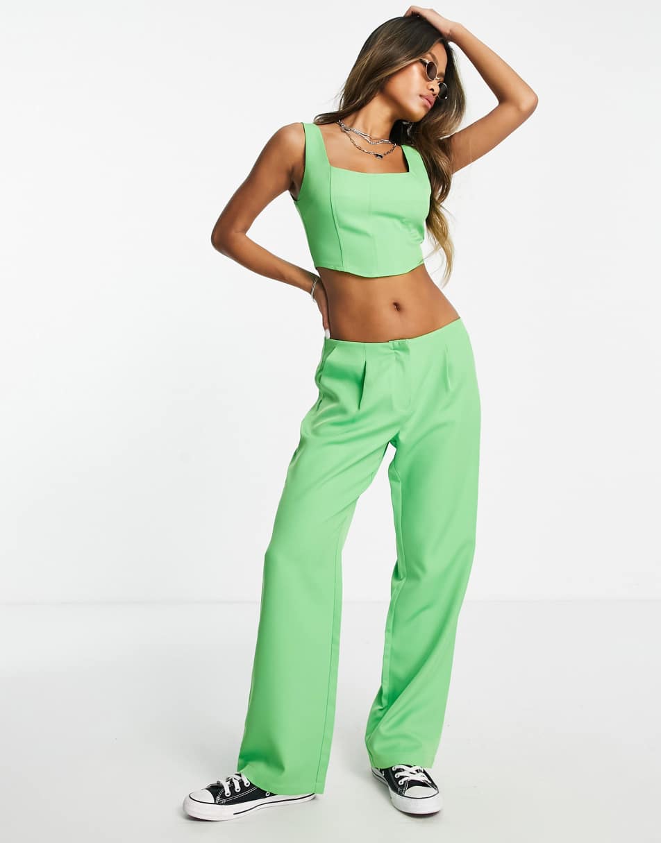 Reclaimed Vintage inspired tailored trouser in green