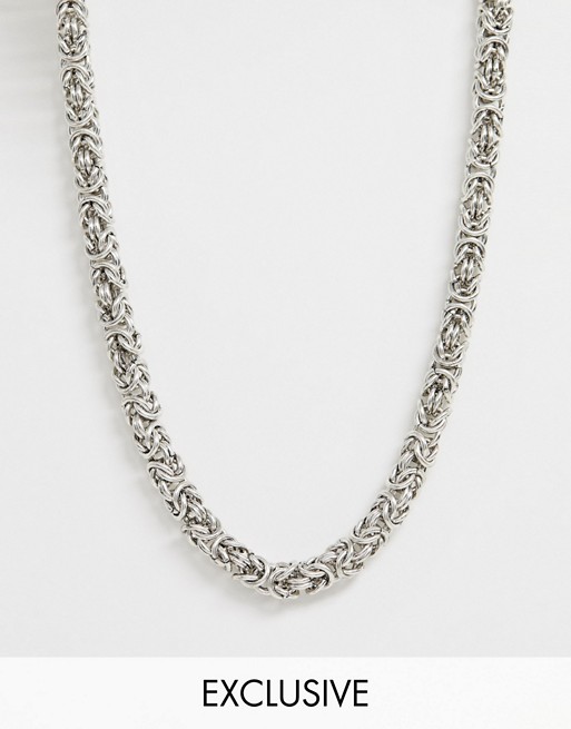 Reclaimed Vintage inspired textured chain in silver tone exclusive to ASOS