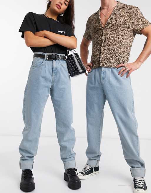 Reclaimed Vintage inspired The 83 unisex relaxed jean in light wash blue