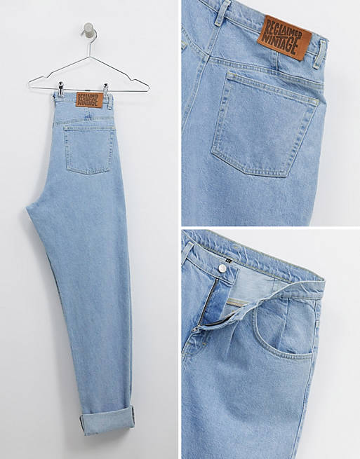  Reclaimed Vintage inspired The '83 unisex relaxed jean in light wash blue 