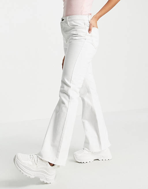 the 86 in Denim di colore Bianco Inspired jeans a zampa ottico con cuciture tabaccoReclaimed vintage Donna Abbigliamento da Jeans da Jeans a zampa delefante 