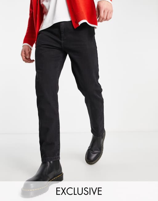 Reclaimed Vintage Inspired - The '89 - Tapered jeans i vasket sort
