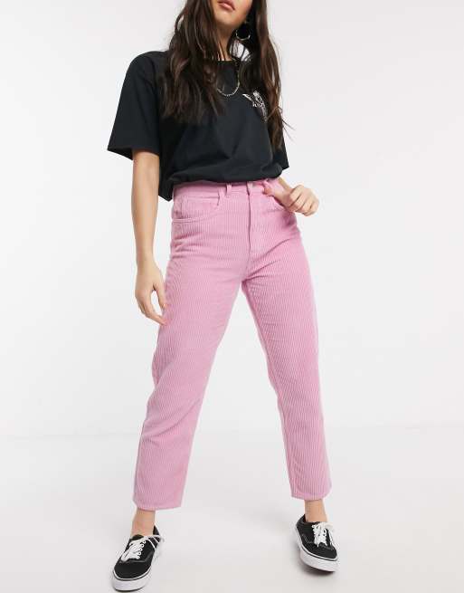 Reclaimed Vintage inspired The 91 mom cord jean in pink