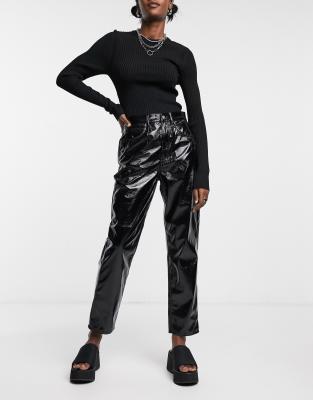 black patent jeans