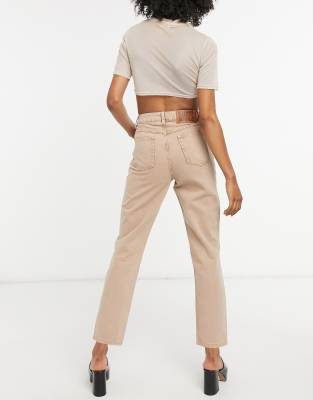 sand coloured mom jeans