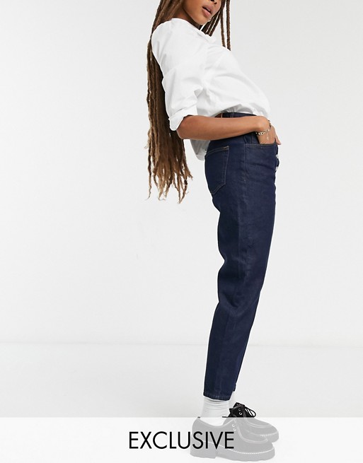 Reclaimed Vintage inspired The '91 mom jean with button front in indigo