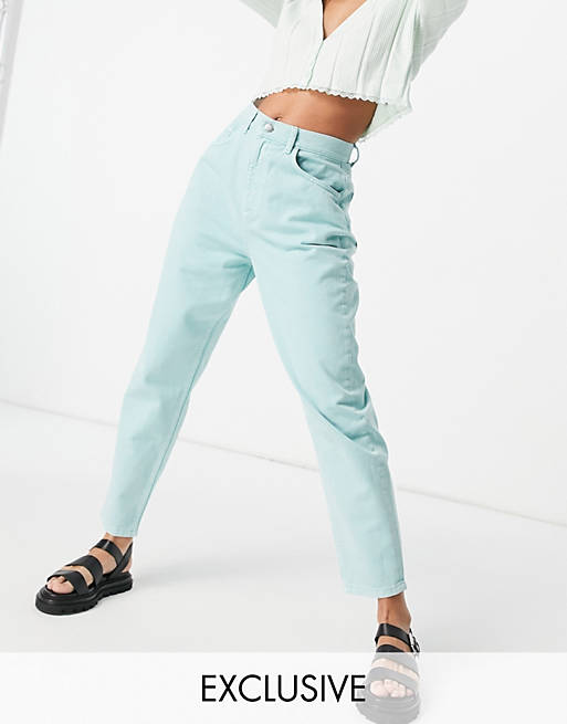 Reclaimed Vintage inspired the 92 relaxed mom jeans in washed mint denim
