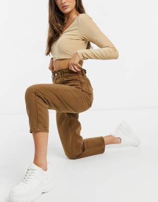 tan mom jeans