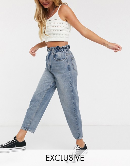 Reclaimed Vintage inspired The '96 mom jean with gathered high waist