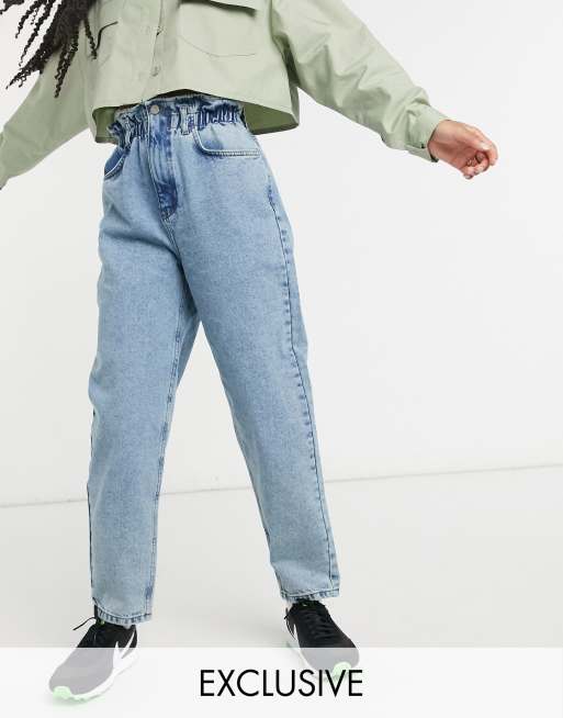 Jeans vita alta arricciata hotsell