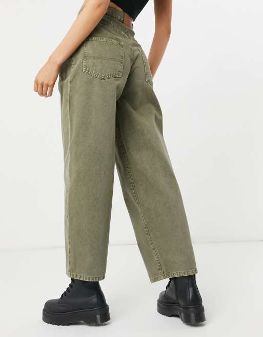 Jean store mom vert