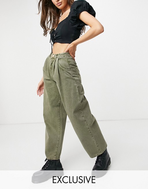 Reclaimed Vintage inspired the 97' wide mom jean in washed green