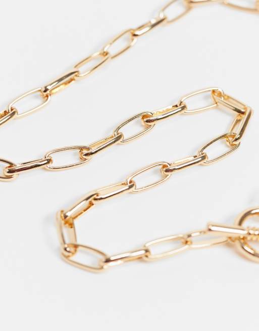 Reclaimed Vintage inspired the gold chain necklace with T bar, 3 of 4