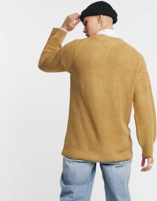 Reclaimed Vintage inspired the knitted fisherman jumper with brand  embroidery