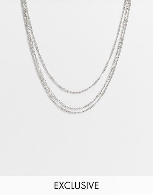 Reclaimed Vintage inspired the silver chain multipack