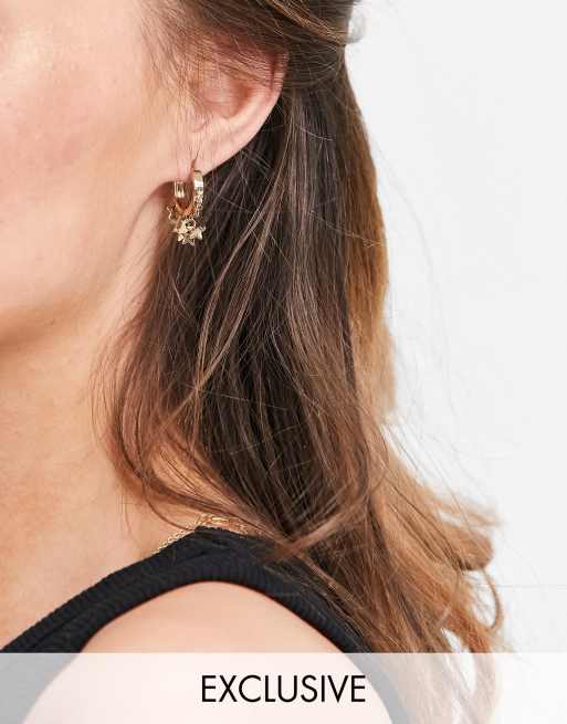 Reclaimed Vintage inspired the star hoop earrings in gold ASOS