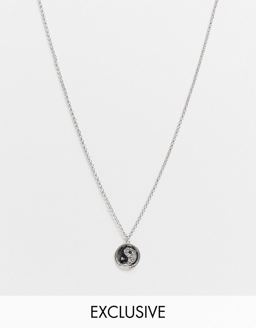 Reclaimed Vintage inspired the Yin and Yang pendant on silver chain