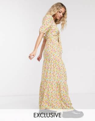 vintage maxi dress with sleeves