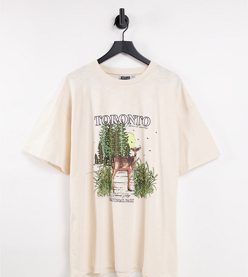 Reclaimed Vintage Inspired Toronto print t-shirt in oatmeal-Neutral