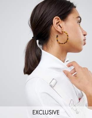 Reclaimed Vintage Inspired  Szylkretowe kolczyki-ko?a-Br?zowy Z?oty