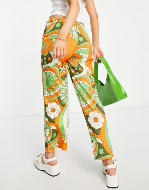 Reclaimed Vintage inspired trousers in retro floral print co-ord , 3 of 4