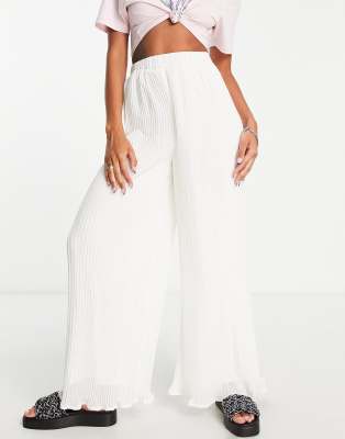 Reclaimed Vintage Reclaimed Vintage inspired trousers in white-Neutral