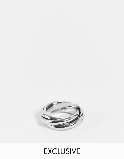 Reclaimed vintage inspired ultimate chunky cross ring in silver