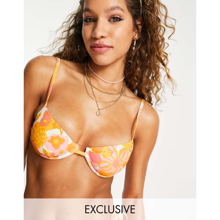 Retro underwire bikini top 2025
