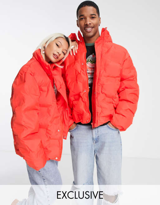 Reclaimed Vintage Inspired - Uniseks gewatteerd jack in rood