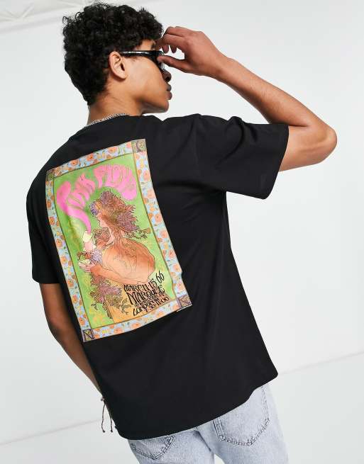 Reclaimed Vintage Inspired Uniseks T shirt met gelicenseerde Pink Floyd print in zwart